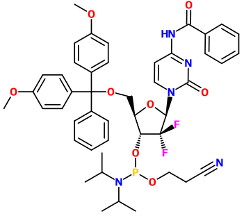 (image for) MC082611 5'-O-DMT-N4-Benzoyl-2',2'-difluoro-2'-deoxycytidine 3'-CE phosphoramidite